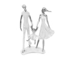 Skulptur Familie Weiß Silber – Ansicht 2