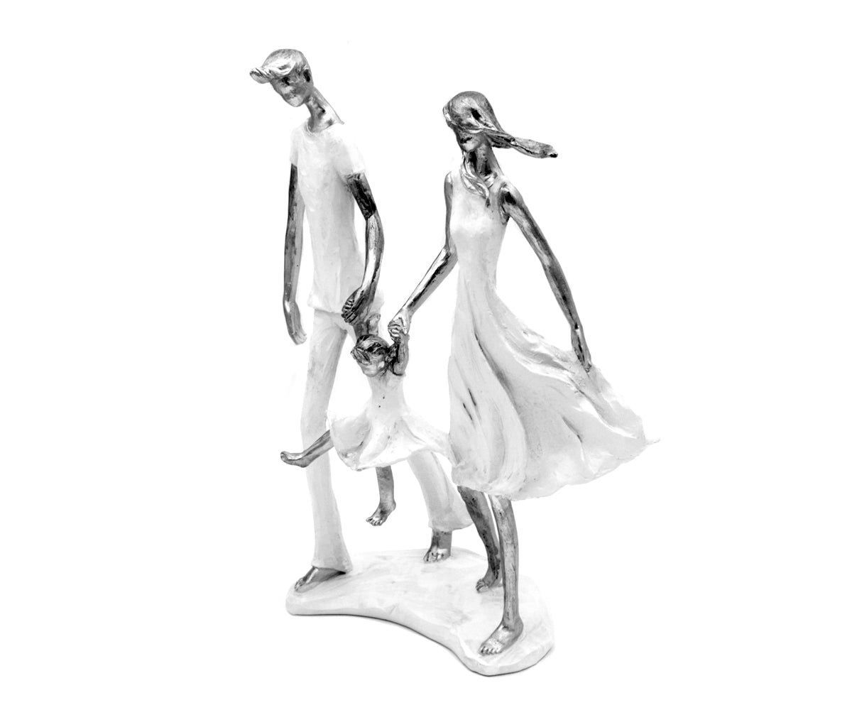 Skulptur Familie Weiß Silber – Ansicht 8
