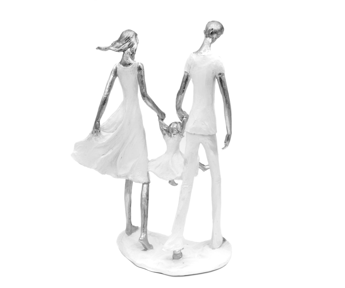 Skulptur Familie Weiß Silber – Ansicht 9