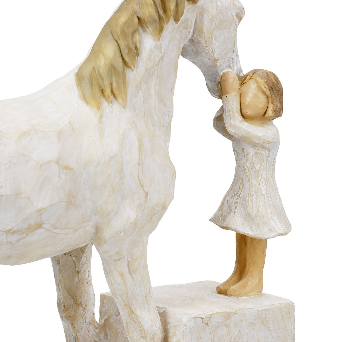 Tier Skulptur Freundschaft – Mädchen mit Pferd