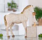 Tier Skulptur Freundschaft – Mädchen mit Pferd