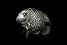 Fisch Deko - Versilbert – rundes Fischmaul
