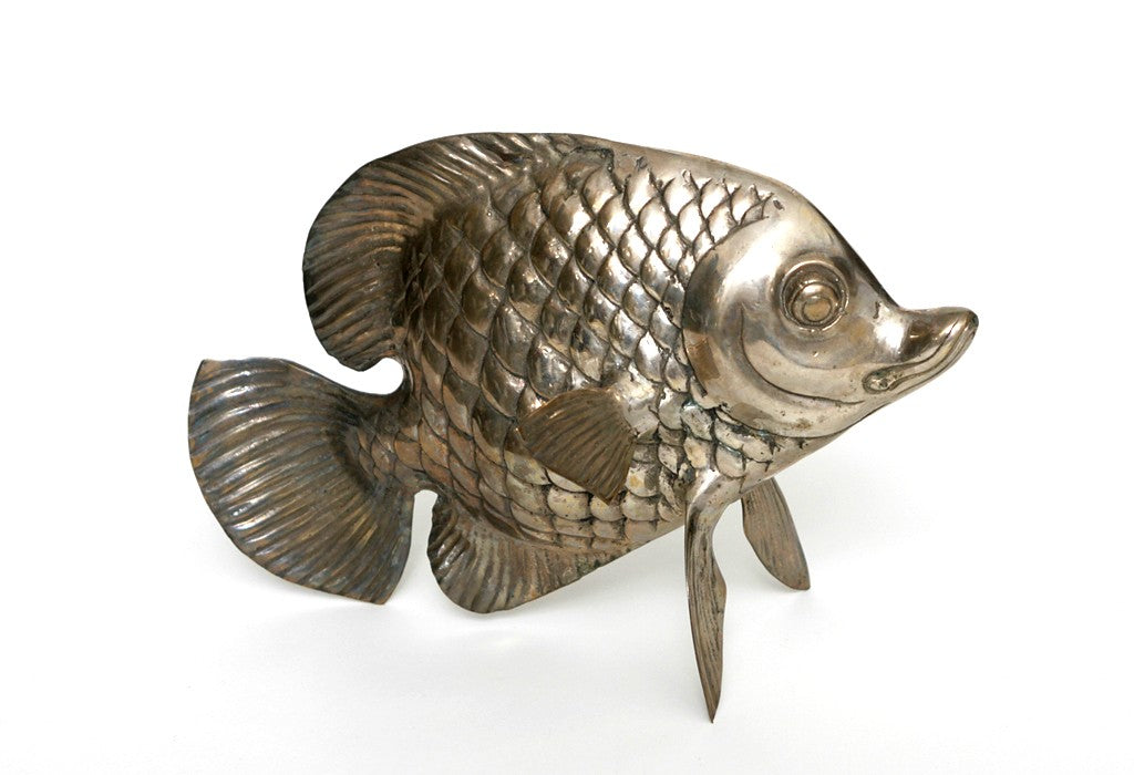 Fisch Deko - Versilbert – spitzes Fischmaul