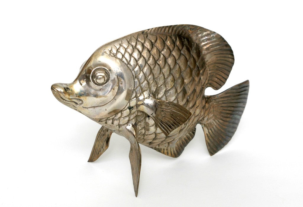 Fisch Deko - Versilbert – spitzes Fischmaul