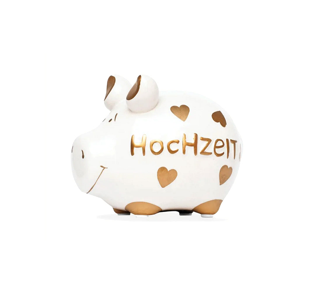 Sparschwein Hochzeit – Hochzeit Herzen (9 x 9 x 12,5 cm)