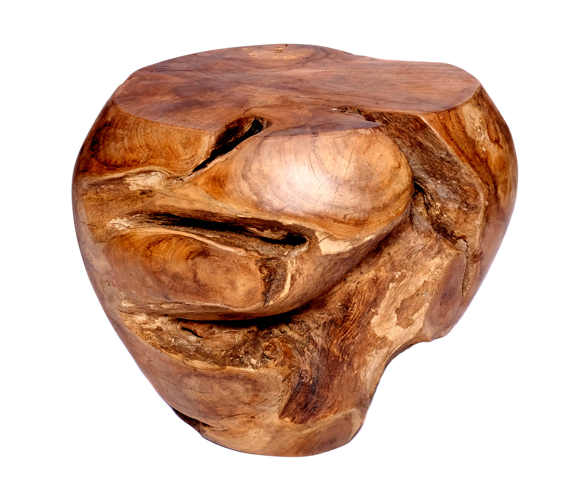 Teakholz Hocker rund – Klein – H 30 x Ø 32 cm