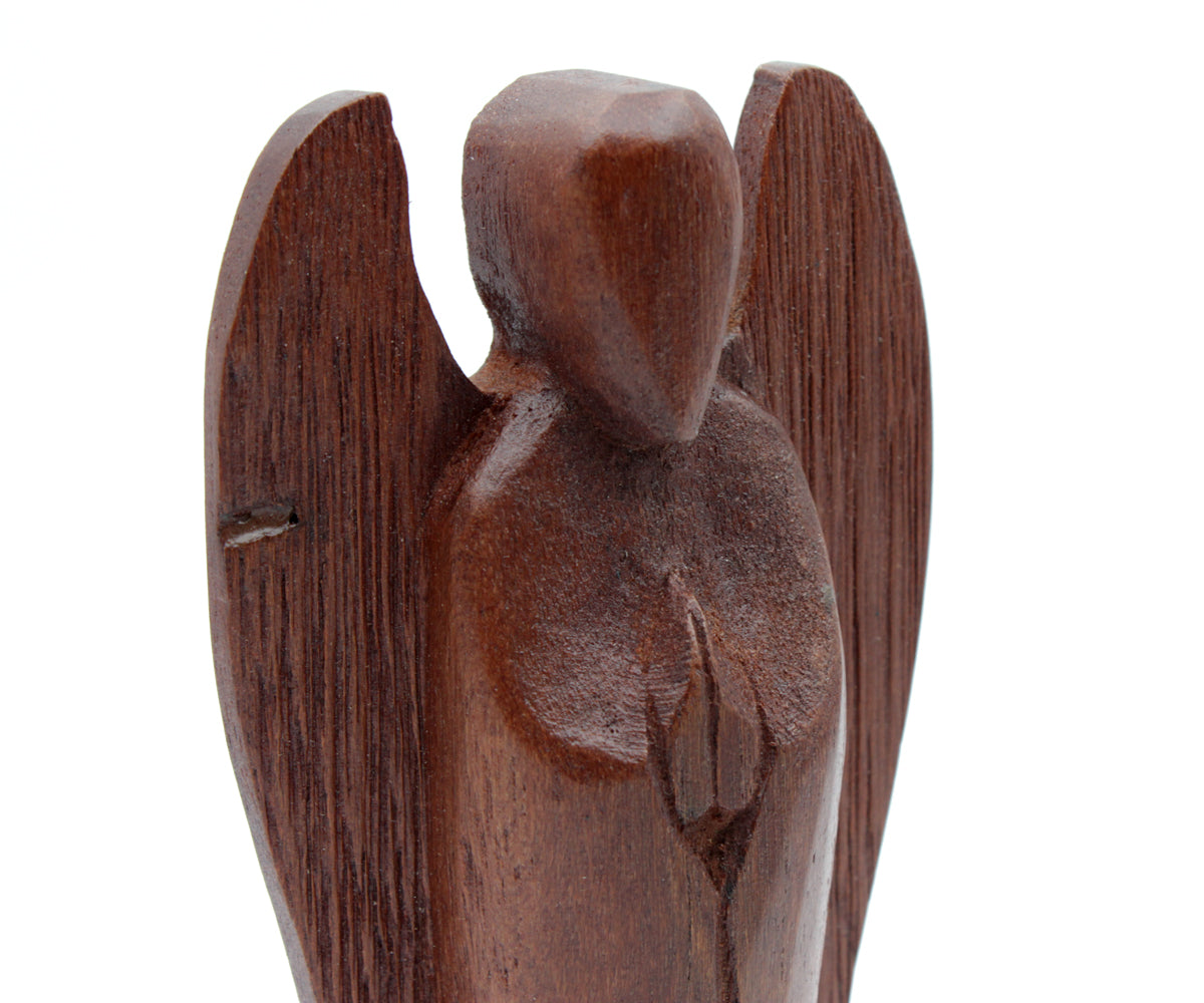 Holzfigur Engel – Mini - 15 cm, dunkel