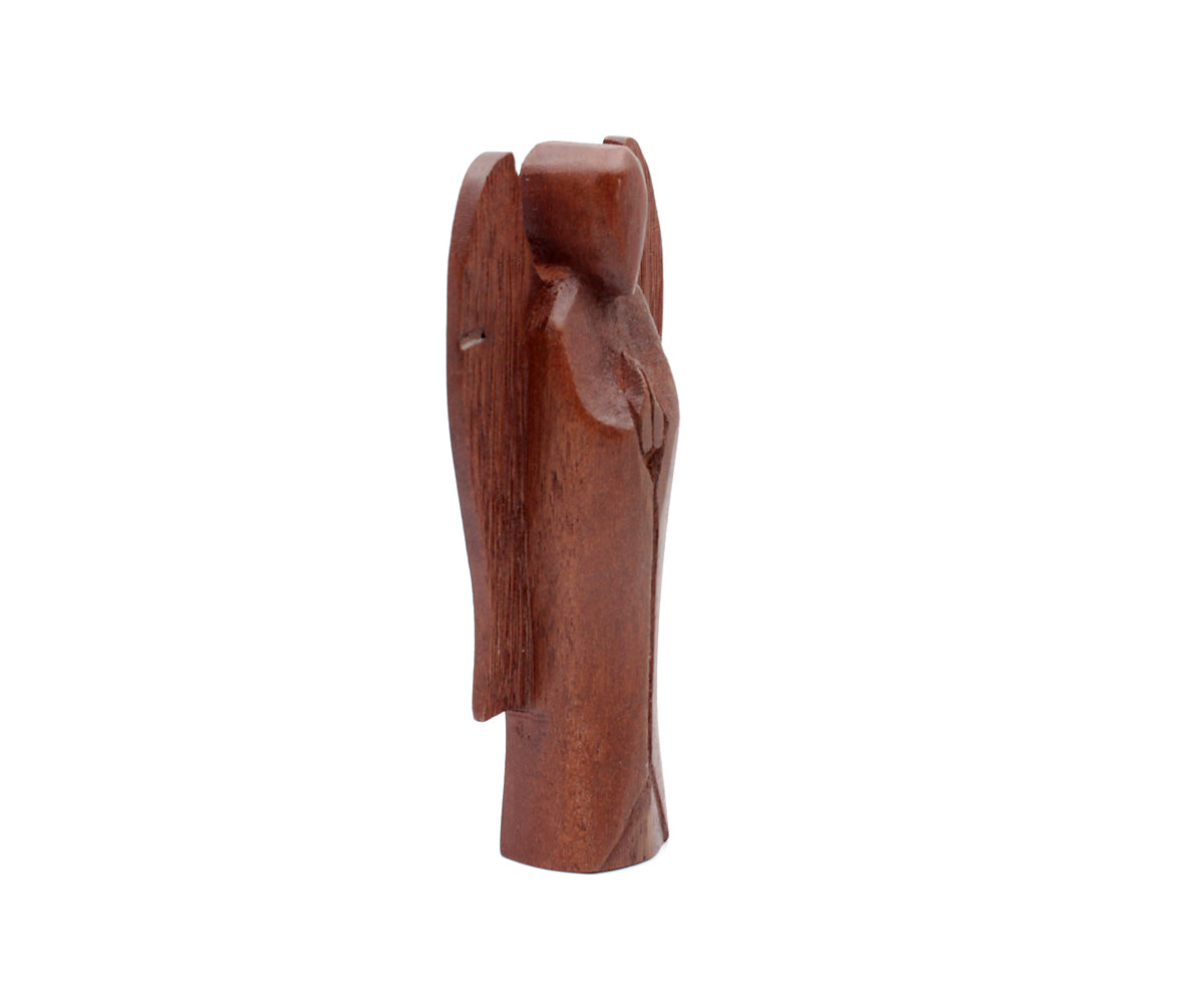 Holzfigur Engel – Mini - 15 cm, dunkel