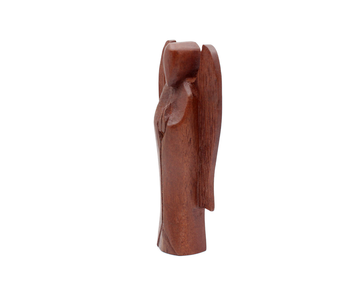 Holzfigur Engel – Mini - 15 cm, dunkel