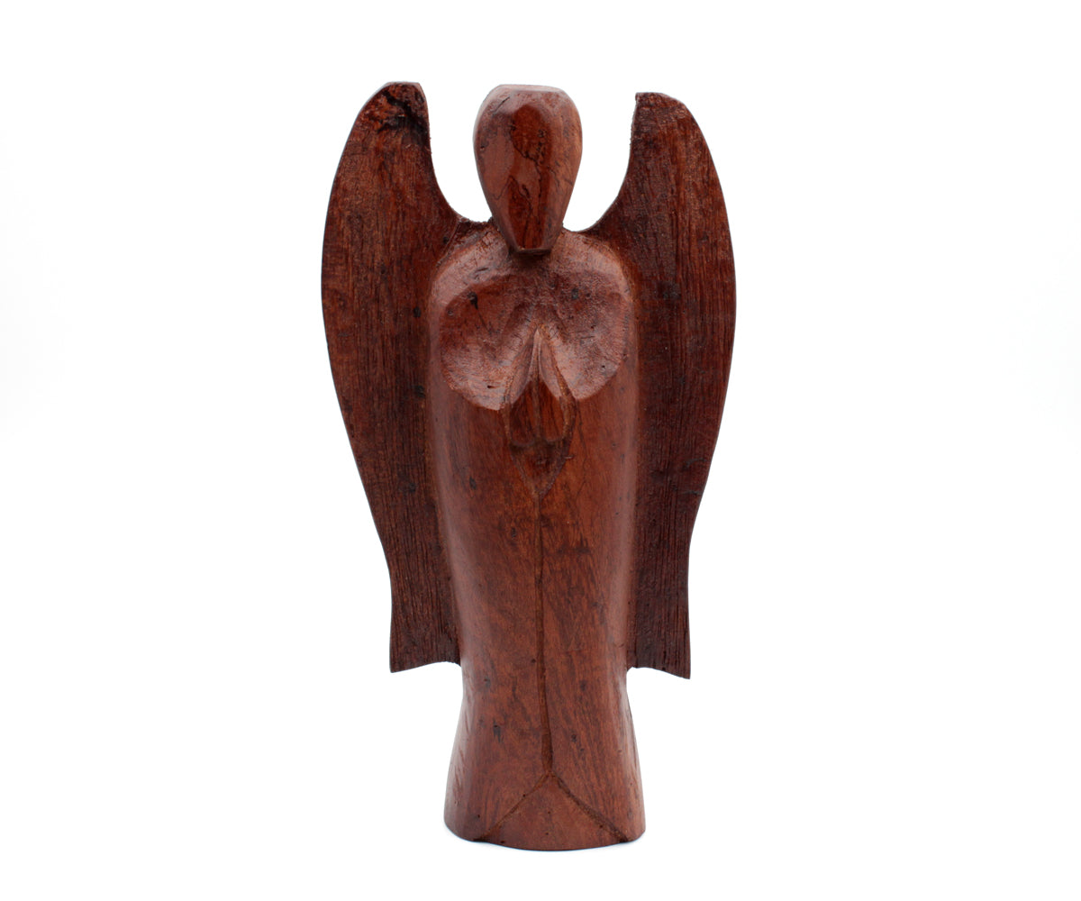 Holzfigur Engel – Mittel - 25 cm, dunkel