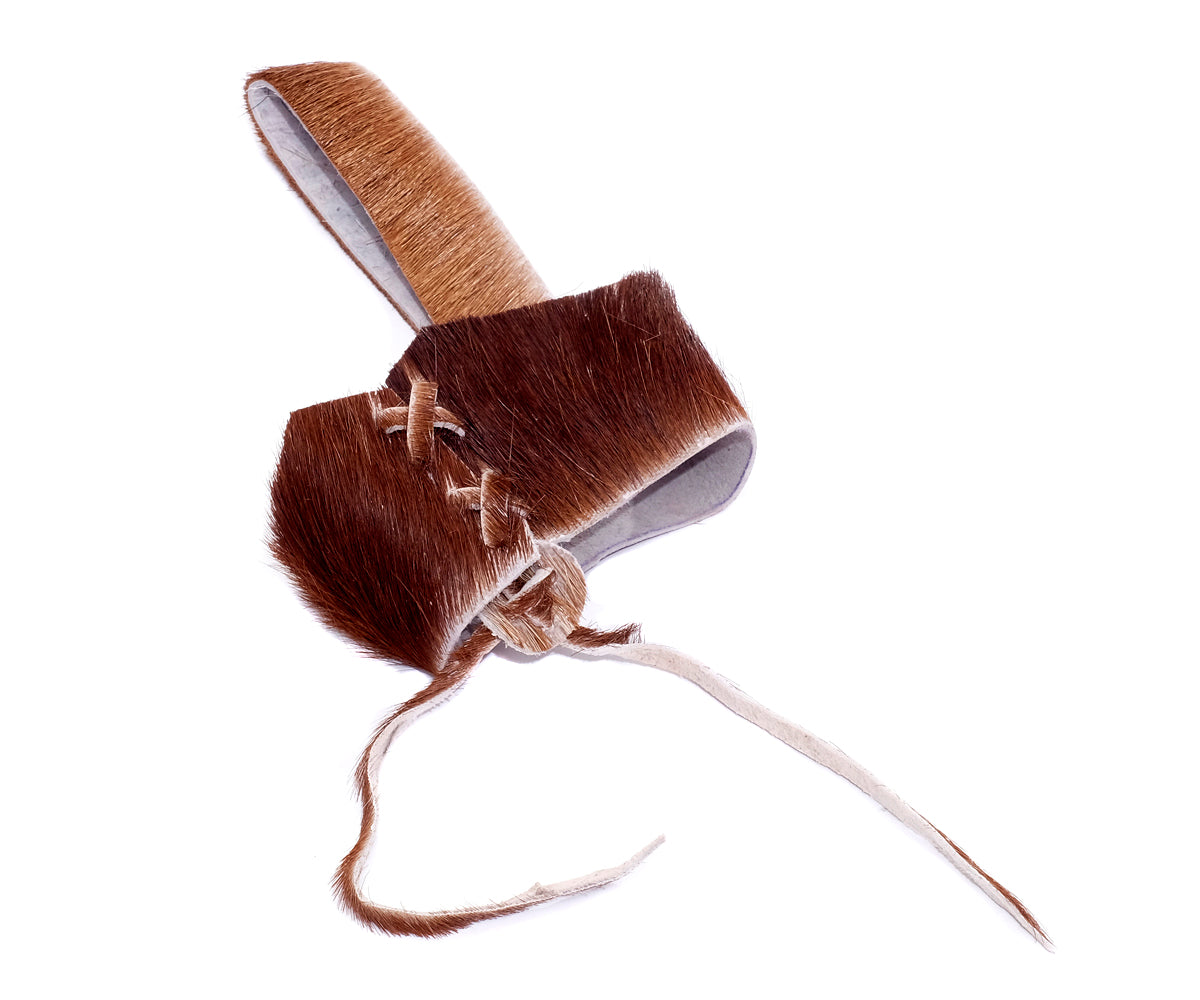 Trinkhorn Wikinger Set – 200 ml, Kuhhornhalter Kuhfell