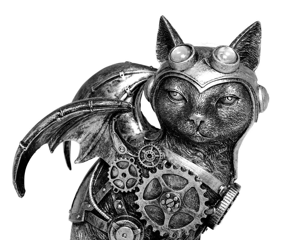 Steampunk Deko Katze – Detailansicht