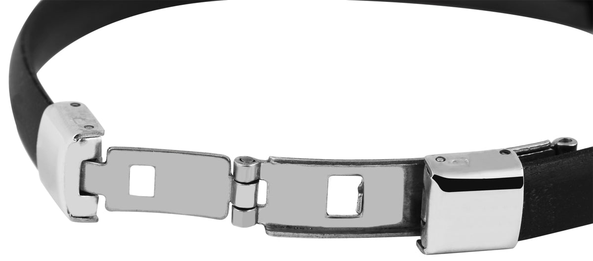 Edelstahl Armband mit Gravur – Ohne Gravur, Kautschuk, Modell 1