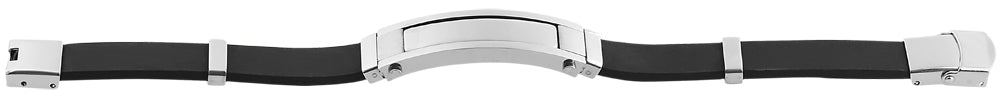 Edelstahl Armband mit Gravur – Ohne Gravur, Kautschuk, Modell 10