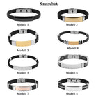 Edelstahl Armband mit Gravur – Ohne Gravur, Kautschuk, Modell 1