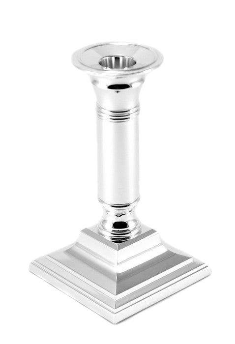 Kerzenleuchter versilbert - Eckig – 15 cm, Ohne Gravur