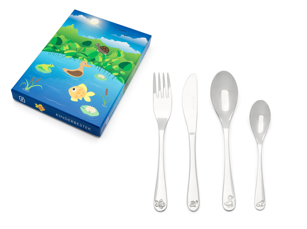 Kinderbesteck 4-teilig – Ohne Gravur, Gartenteich