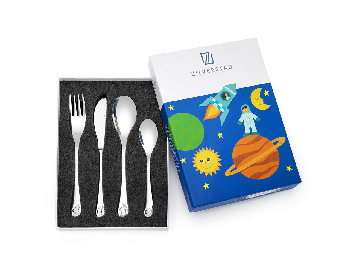 Kinderbesteck 4-teilig – Ohne Gravur, Weltall