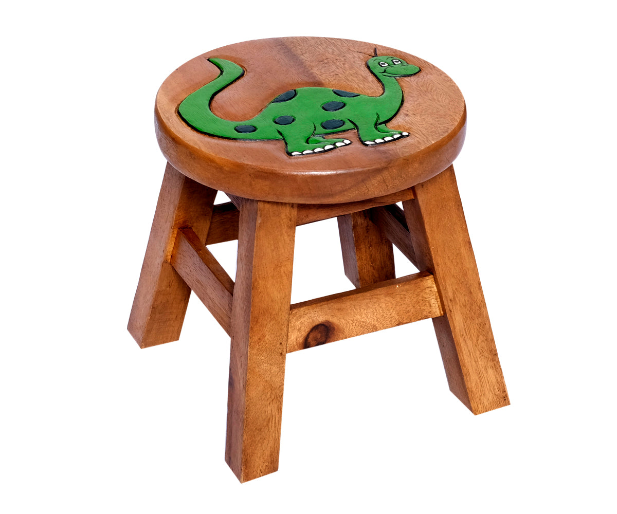 Kinderschemel Holz – ohne Gravur, Dino