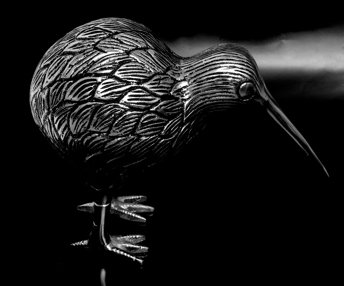 Kiwi Tier – Silber-Schwarz, groß
