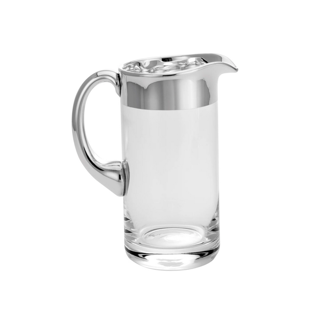 Glaskanne mit Silberrand – Pitcher