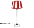 Tischlampe - Lampenschirm gestreift – Weinrot - Creme, Schirm oval - 22 x 14 x 15 cm, quadratischer Fuß