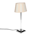 Tischlampe - Lampenschirm gestreift – Beige - Creme, Schirm oval - 22 x 14 x 15 cm, quadratischer Fuß