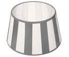 Lampenschirm gestreift – Grau - Weiß, rund - 20x15x12 cm