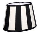 Lampenschirm gestreift – Schwarz - Creme, oval - 20x15x13 cm