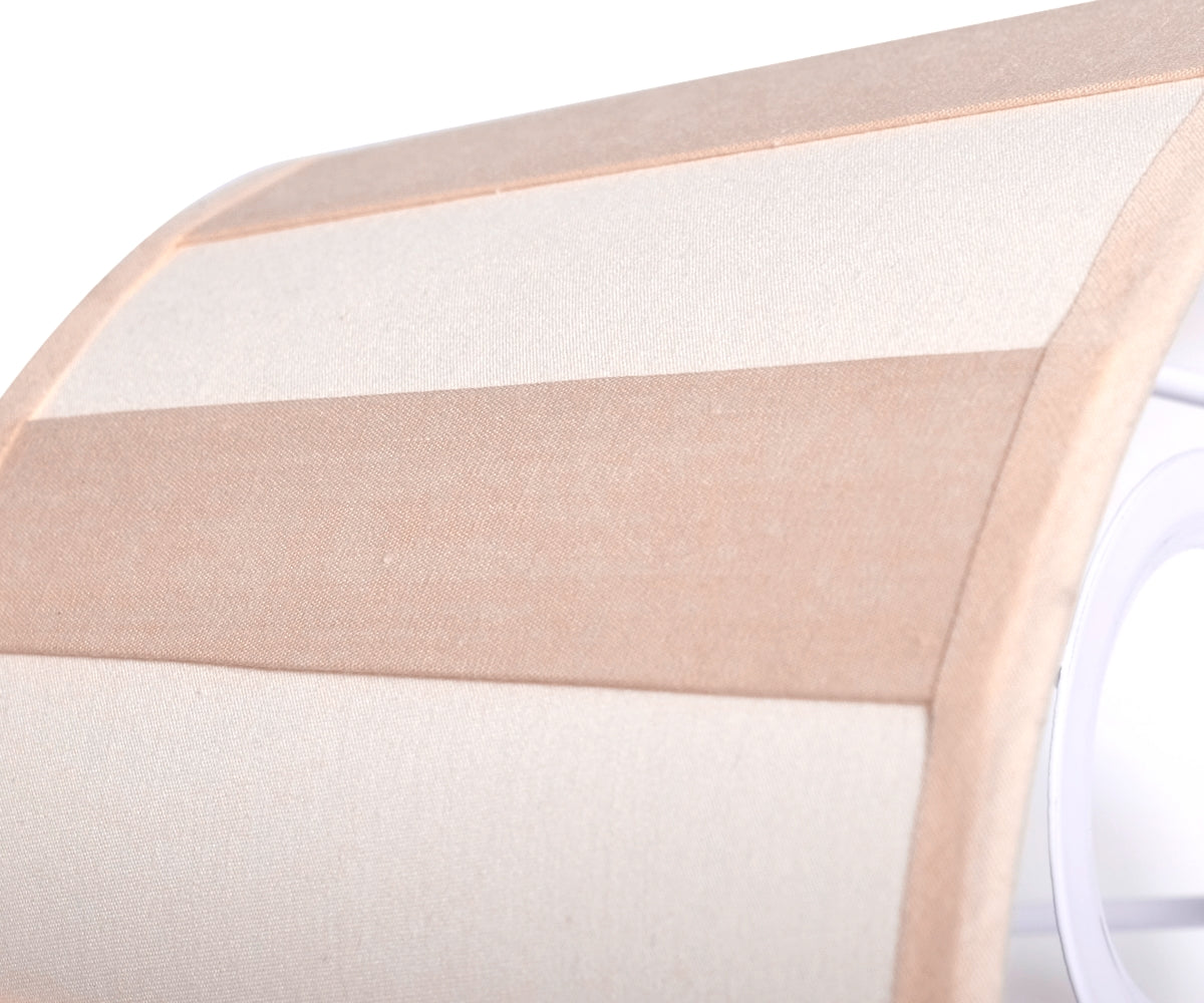 Lampenschirm gestreift – Beige - Creme, oval - 20x15x13 cm