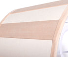 Lampenschirm gestreift – Beige - Creme, oval - 20x15x13 cm