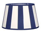 Lampenschirm gestreift – Blau - Creme, oval - 20x15x13 cm