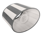 Lampenschirm gestreift – Grau - Weiß, oval - 20x15x13 cm