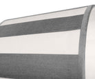 Lampenschirm gestreift – Grau - Weiß, oval - 20x15x13 cm