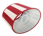 Lampenschirm gestreift – Weinrot - Creme, oval - 20x15x13 cm
