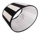Lampenschirm gestreift – Schwarz - Creme, oval - 20x15x13 cm