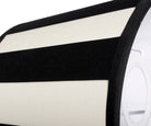 Lampenschirm gestreift – Schwarz - Creme, oval - 20x15x13 cm