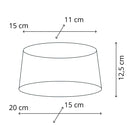 Tischlampe - Lampenschirm gestreift – Grau - Weiß, Schirm oval - 20 x 13 x 15 cm, quadratischer Fuß