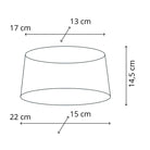 Tischlampe - Lampenschirm gestreift – Weinrot - Creme, Schirm oval - 22 x 14 x 15 cm, quadratischer Fuß