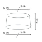 Lampenschirm gestreift – Weinrot - Creme, oval - 26x16x17 cm
