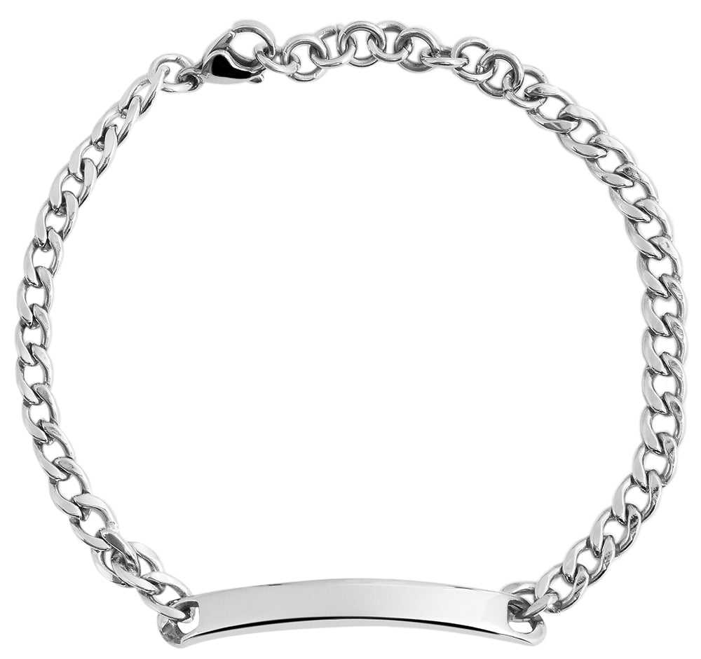 Edelstahl Armband mit Gravur – Ohne Gravur, Panzerkette, Modell 10