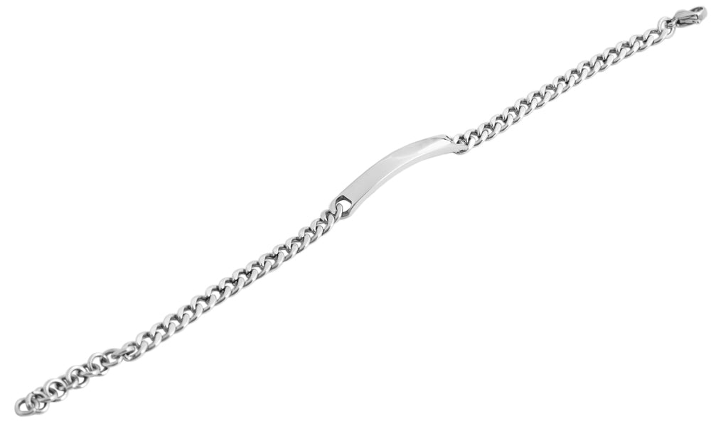 Edelstahl Armband mit Gravur – Ohne Gravur, Panzerkette, Modell 10