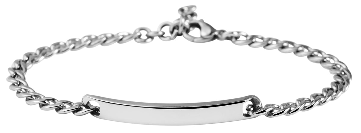 Edelstahl Armband mit Gravur – Ohne Gravur, Panzerkette, Modell 10