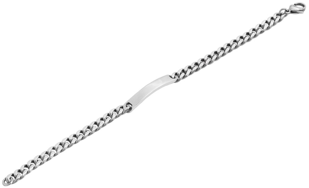 Edelstahl Armband mit Gravur – Ohne Gravur, Panzerkette, Modell 3