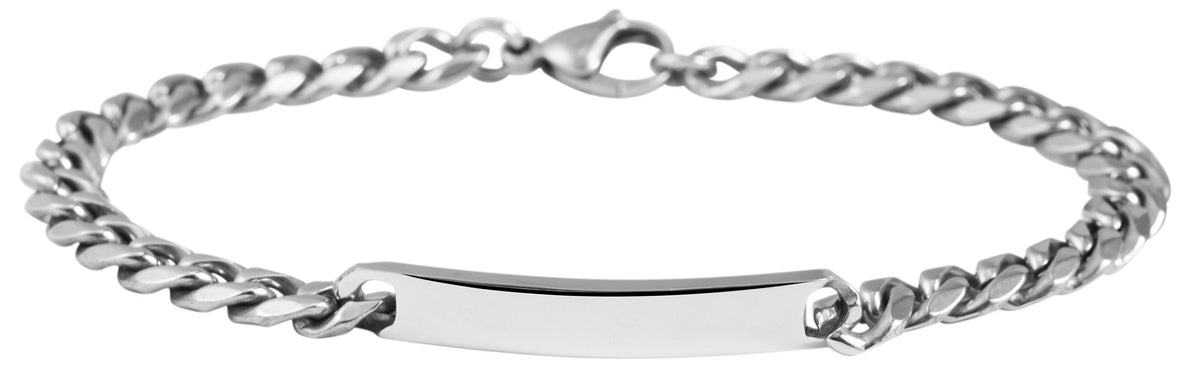 Edelstahl Armband mit Gravur – Ohne Gravur, Panzerkette, Modell 3