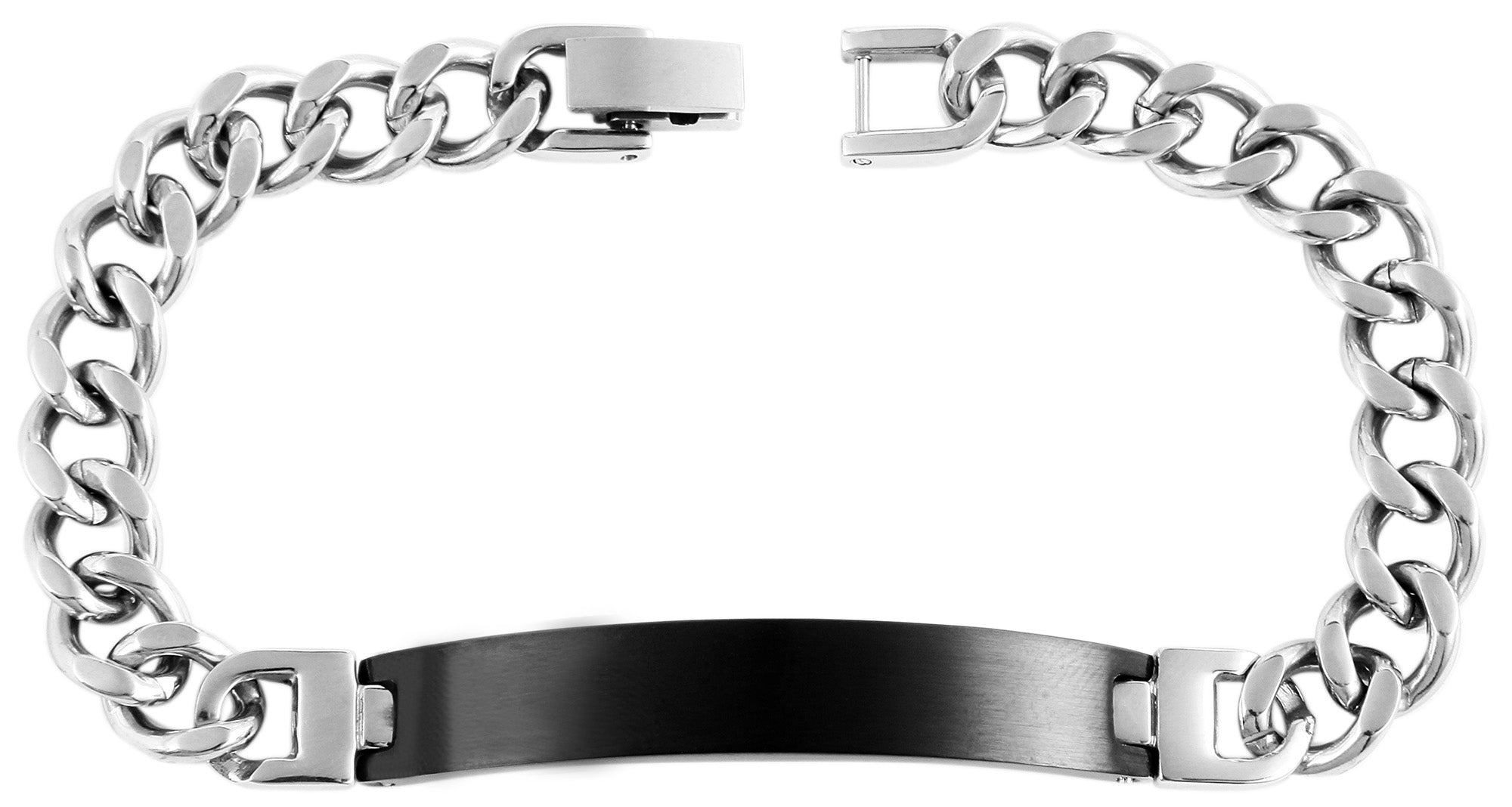 Edelstahl Armband mit Gravur – Ohne Gravur, Panzerkette, Modell 9