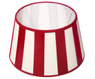 Lampenschirm gestreift – Weinrot - Creme, rund - 20x15x12 cm