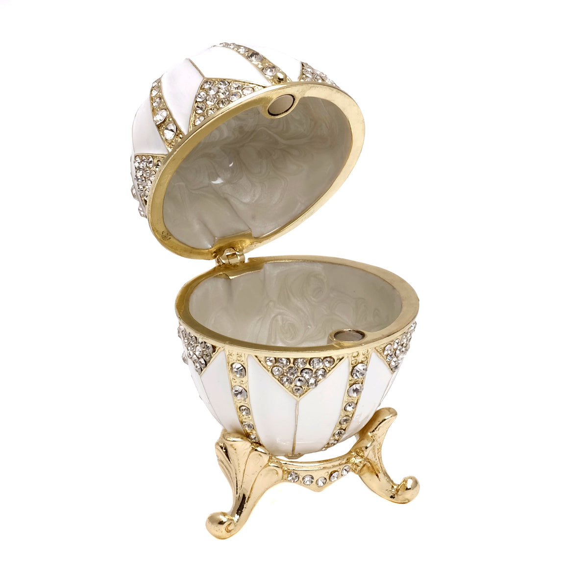 Schmuckei Emaille vergoldet – Weiß, M
