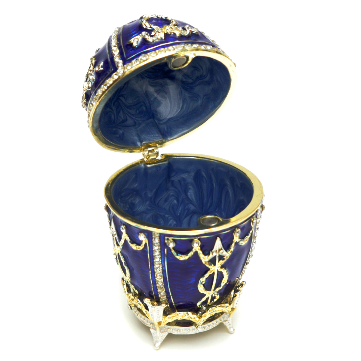 Schmuckei Emaille vergoldet – Blau, L