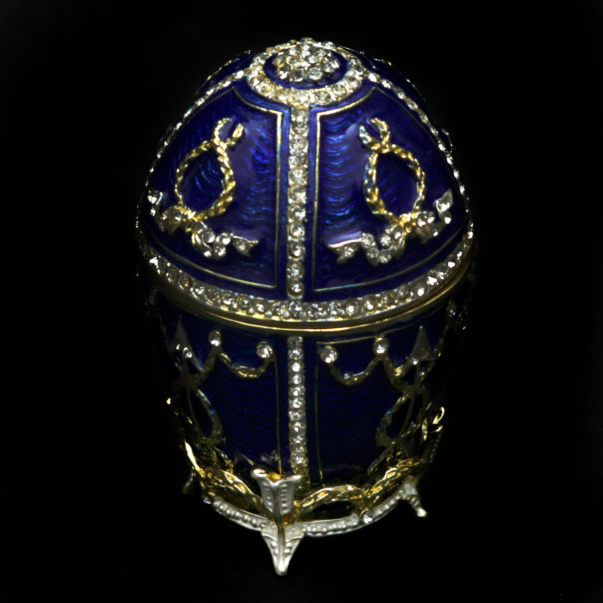Schmuckei Emaille vergoldet – Blau, L